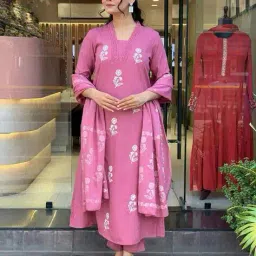 nyrika Women Embroidered A-Line Kurta Suit Set image 2