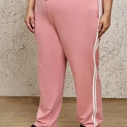 unaone Women Straight Track Pants with Elasticated Drawstring Waist image 2