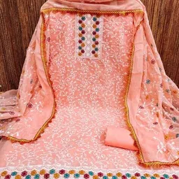 svaraa Women Embroidered 3-Piece Dress Material image 2