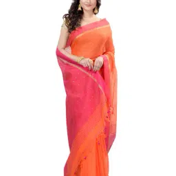 desh bidesh Sequence Handloom Cotton Saree with Contrast Border image 2