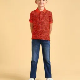 u.s. polo assn. Boys All-Over Brand Print Regular Fit Polo T-Shirt image 2