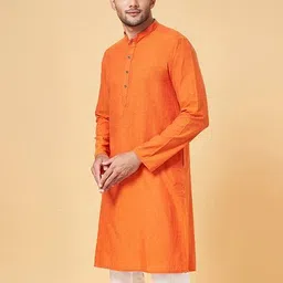 indus route by pantaloons Men Cotton Regular Fit Long Kurta image 2