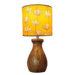 homesake Floral Print Wooden Base Table Lamps with Led image 2