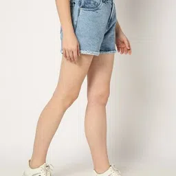 yousta Women Regular Fit Distressed Denim Shorts image 2