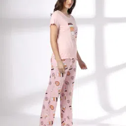 rio Women Graphic Print T-Shirt & Pyjamas Set image 2