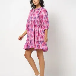 yousta Women Floral Print Tiered Dress image 2
