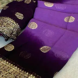 peachmode Women Traditional Saree with Blouse Piece image 2