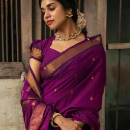 juhi collection Women Saree with Contrast Zari Border image 2