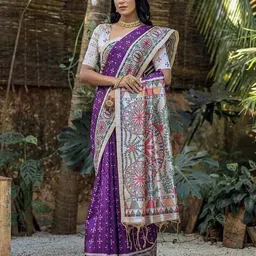 leeli peeri designer Printed Saree with Running Blouse Piece image 2