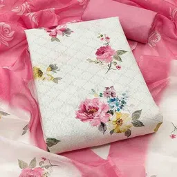 nyrika Women Floral Print 3-Piece Dress Material image 2