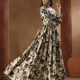madhuram textiles Women Floral Print Fit & Flare Dress image 2