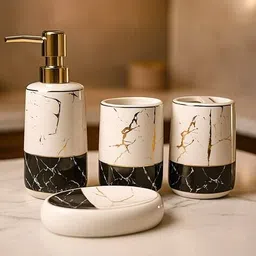 market 99 Printed Ceramic Bathroom Accessories Set image 2