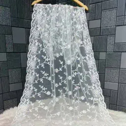 m7t Women Embroidered Dupatta with Cut-Out Border image 2