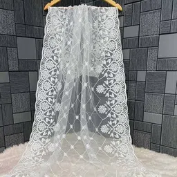 m7t Women Embroidered Dupatta with Cut-Out Border image 2