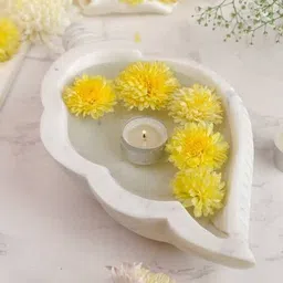 ritualistic Marble Double Layer Shankh Urli  image 2