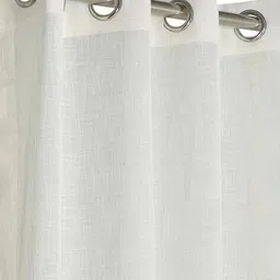 hosta homes Set of 2 Sheer Window Curtains with Pom-Pom image 2