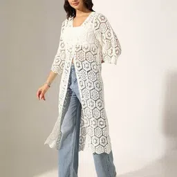 showoff Women Regular Fit V-Neck Shrug image 2