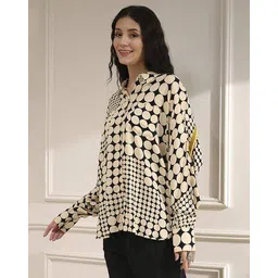 biba Women Polka-Dot Print Relaxed Fit Shirt image 2