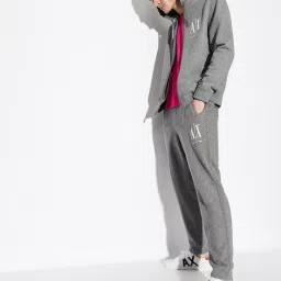 armani exchange Mid-Rise Heathered Track Pants image 3