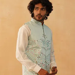 jompers Men Sleeveless Mandarin Collar Nehru Jacket image 3