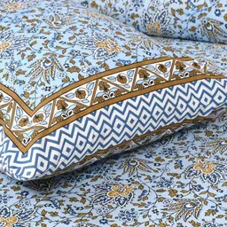 lali prints 250 GSM Floral Print King-Size Bedsheet with Pillow Covers image 3