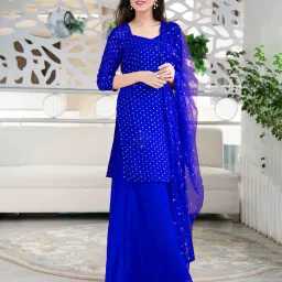 wedani Women Embroidered Semi-Stitched Straight Dress Material image 3