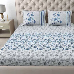 mafatlal 186 TC Floral Print King-Size Bedsheet with Pillow Covers image 3