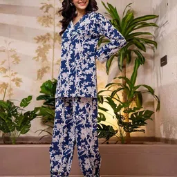 feathers closet Women Cotton 2-Piece Top & Palazzos Set image 3