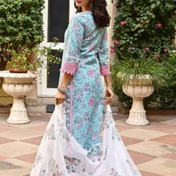 dream royal Women Floral Print Straight Kurta Set image 3