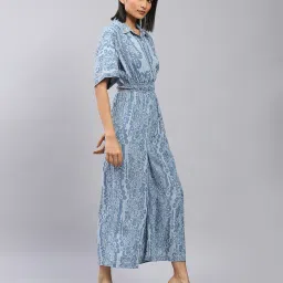 label ritu kumar Floral Print Denim Jumpsuit image 3