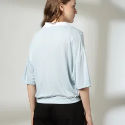 rio for trends select Women Typographic Print Regular Fit Polo T-Shirt image 3