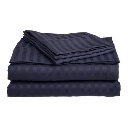 jaipur fabric 300TC Striped Satin Stripes King Size Bedsheet with 2 Pillow Covers image 3