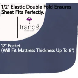 trance home linen Cotton 400 TC Fitted Bedsheet with Pillow Covers image 3