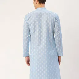 jompers Floral Print Kurta with Mandarin Collar image 3