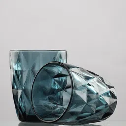 the decor mart Set of 2 Glass Tinted Drinking Glass image 3