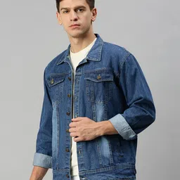 voxati Lightly Washed Denim Jacket with Flap Pockets image 3