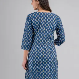 feranoid Floral Print Straight Kurta image 3