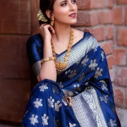 mrinalika fashion Banarasi Woven Saree with Floral Motifs image 3