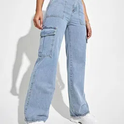 kotty Straight Fit Jeans with Flap Pockets image 3