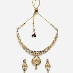 panash Women Stone-Studded Necklace & Earrings Set image 3