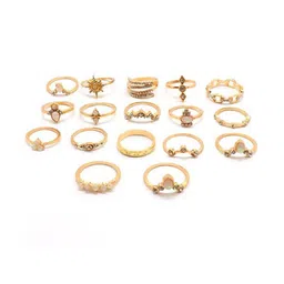 fashion frill Set of 17 Stone-Studded Rings image 3