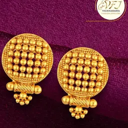 vighnaharta fashion jewellery Gold-Plated Drop Earrings image 3
