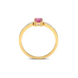 kuberbox Yellow Gold Diamond Meridian Pink Sapphire Ring image 3