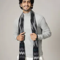 handicraft-palace Men Checked Scarf with Tassels image 3