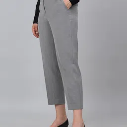 cantabil Women Relaxed Fit Flat-Front Trousers image 3