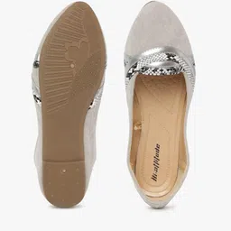 hi-attitude Textured Ballerinas with Criss-Cross Panels image 3