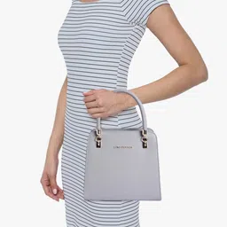 lino perros Textured Handbag with Detachable Sling Strap image 3