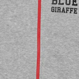 blue giraffe Turtle Neck Cardigan with Zip Fly-Style image 3