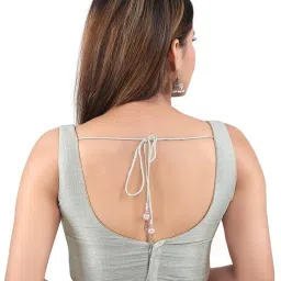 vamas V-neck Silk Back Open Blouse image 3