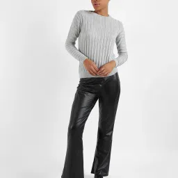 campus sutra Women Crew-Neck Cardigan with Full Sleeves image 3
